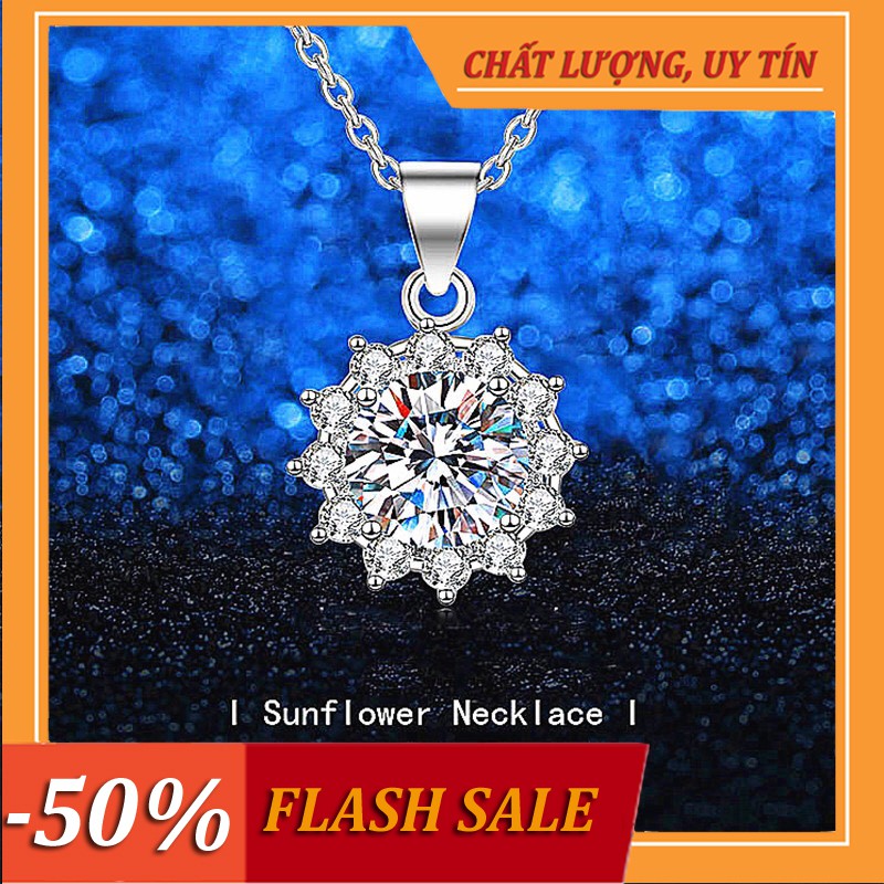 Dây chuyền bạc thái dương - BẠC 925 CAO CẤP 💎GẮN ĐÁ MOISSANITE💎 khắc chữ SILVER 925