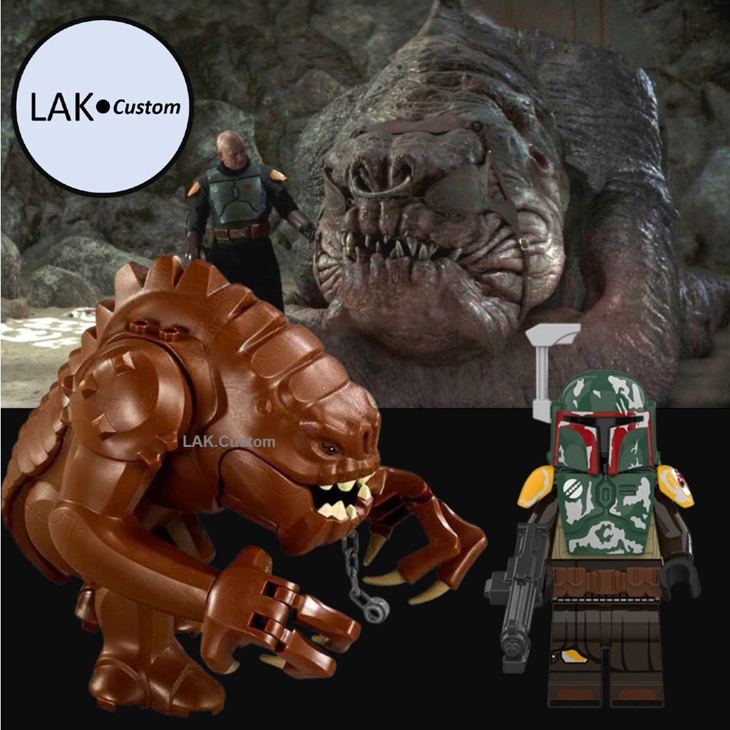 MÔ HÌNH  QUÁI VẬT RANCOR, BOBA FETT, MALAKILI