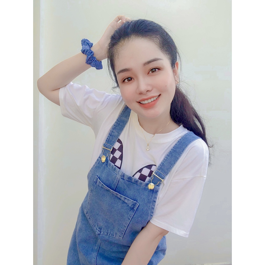 Váy yếm jean nữ dáng dài chữ A 2 dây điều chỉnh form rộng CV01