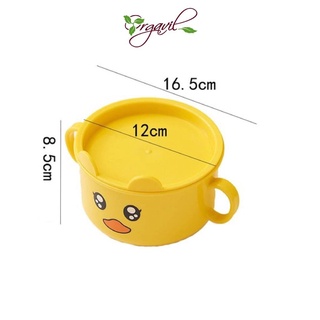 Bộ khay bát ăn dặm  lúa mạch hình con vịt vàng cho bé
