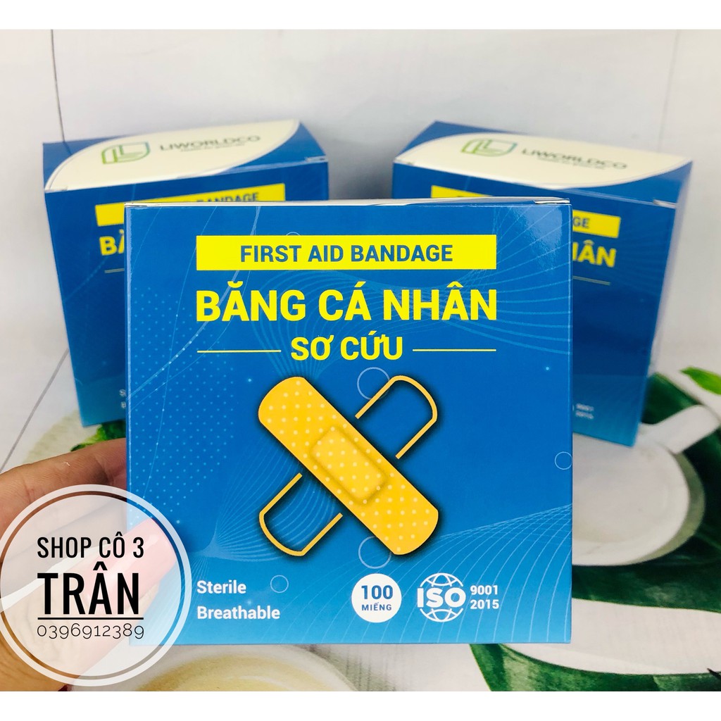 Băng cá nhân vải hộp 100 miếng - Băng dán cá nhân chăm sóc, bảo vệ vết thương