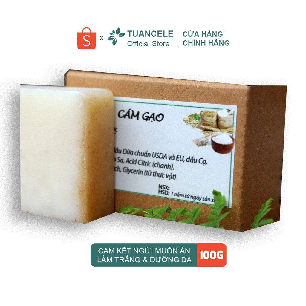 Xà Bông Cám Gạo HandMade (Giã Thủ Công) trắng mịn da mặt , body  - Phôi Chuẩn USDA & EU