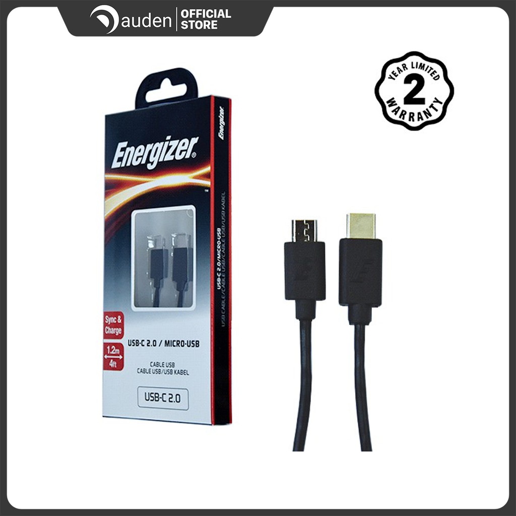 Cáp Type-C 2.0 to Micro USB Energizer 1.2m màu đen - C11C2MCGBK4