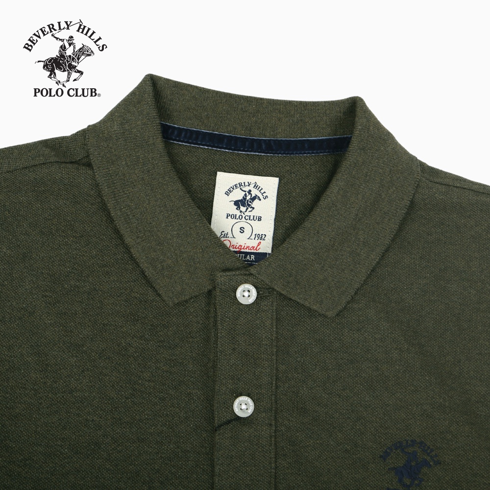 Beverly Hills Polo Club - Áo polo Ngắn tay Nam Regularfit Xanh melange nhạt LMB- BHPC PMRLS20TL103