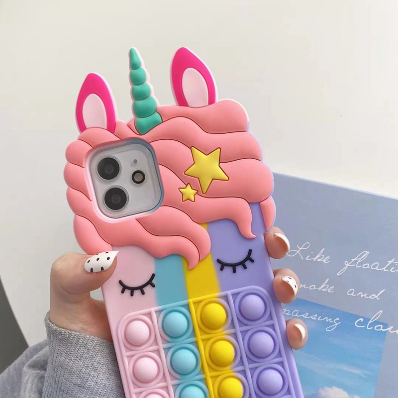Rainbow unicorn Ốp lưng mềm iPhone 6S 7 8 Plus X XR XS Max 11 12 13 Pro Max SE 2020 Samsung A32 A50S A30S A20 A12 A11 A10E A32 A02S A31 A51 Bộ đệm