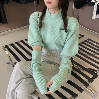 Áo len cổ lọ tay rời