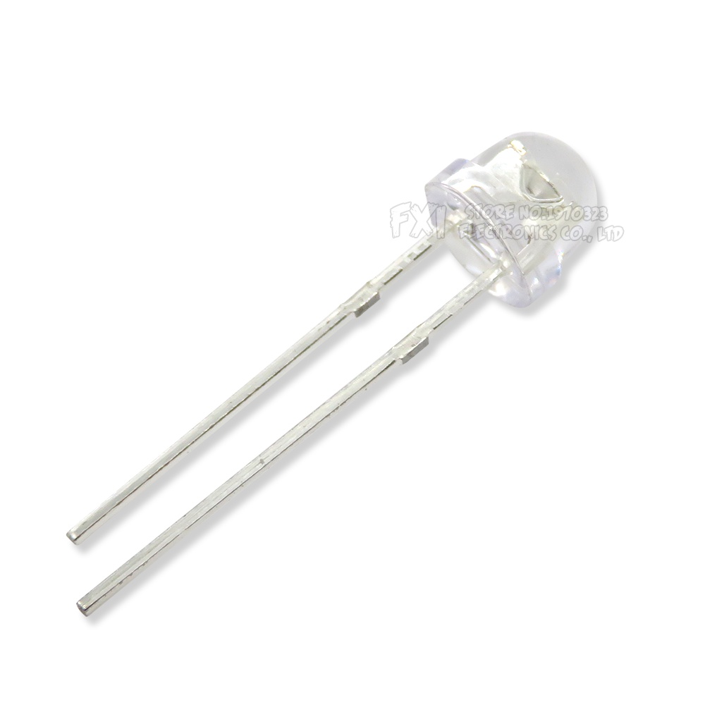 Set 100 Đèn LED Diode 5mm Màu Trắng / Đỏ / Xanh Dương / Tím / Vàng Trong Suốt