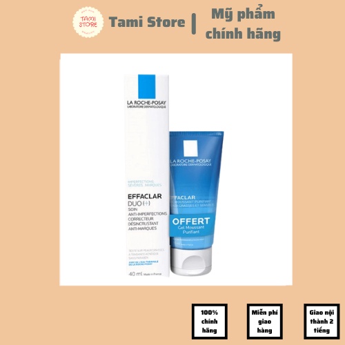 Set Giảm Mụn La Roche-Posay Effaclar Duo [+] 40ml + Tặng Kèm Sữa Rửa Mặt La Roche-Posay Effaclar 50ml