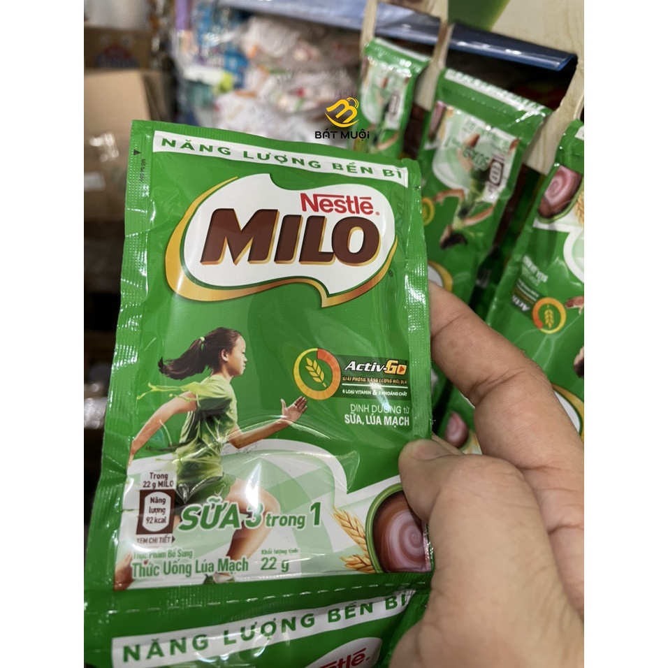 Dây 10 gói Thức uống lúa mạch Milo sữa 3in1 (22g/gói)