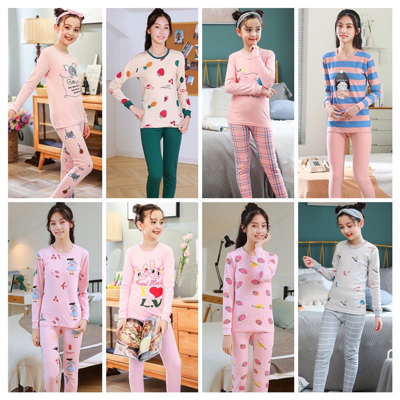Bộ Đồ Ngủ Tay Dài Chất Liệu Cotton 140cm - 175cm Thời Trang Xuân Thu Cho Nữ