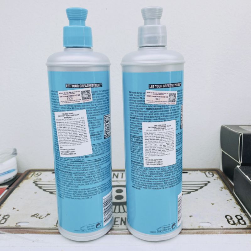 (Chính hãng) Cặp gội + xả TIGI XANH BED HEAD PHỤC HỒI ĐỘ ẨM TỨC THÌ TĂNG ĐỘ BÓNG CHO TÓC