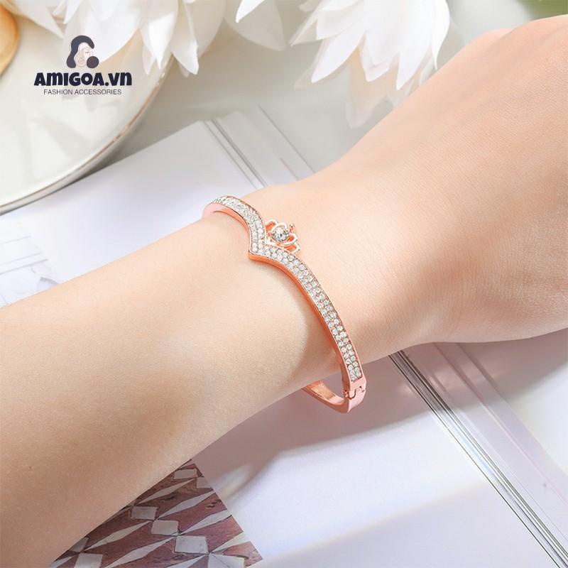 ✨✨Vòng Tay Đính Đá Kim Cương Hình Trái Tim Thời Trang Cho Nữ