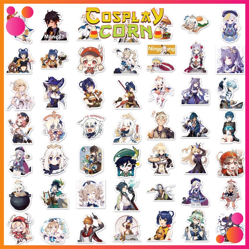 Sticker Genshin Impact nhiều set nhân vật Klee,Zhongli,Lumine,Venti,Amber,Keqing,...- hình dán game 
