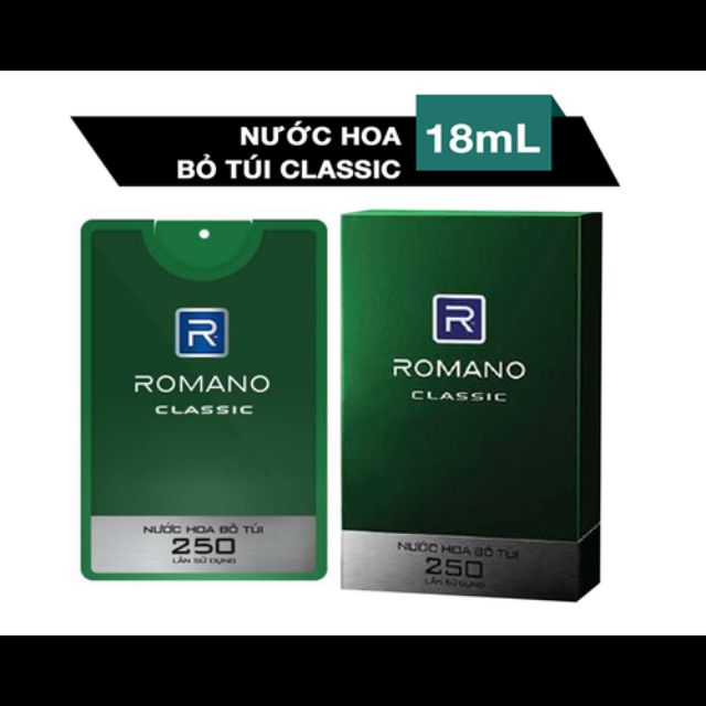 NƯỚC HOA BỎ TÚI ROMANO 18 ml