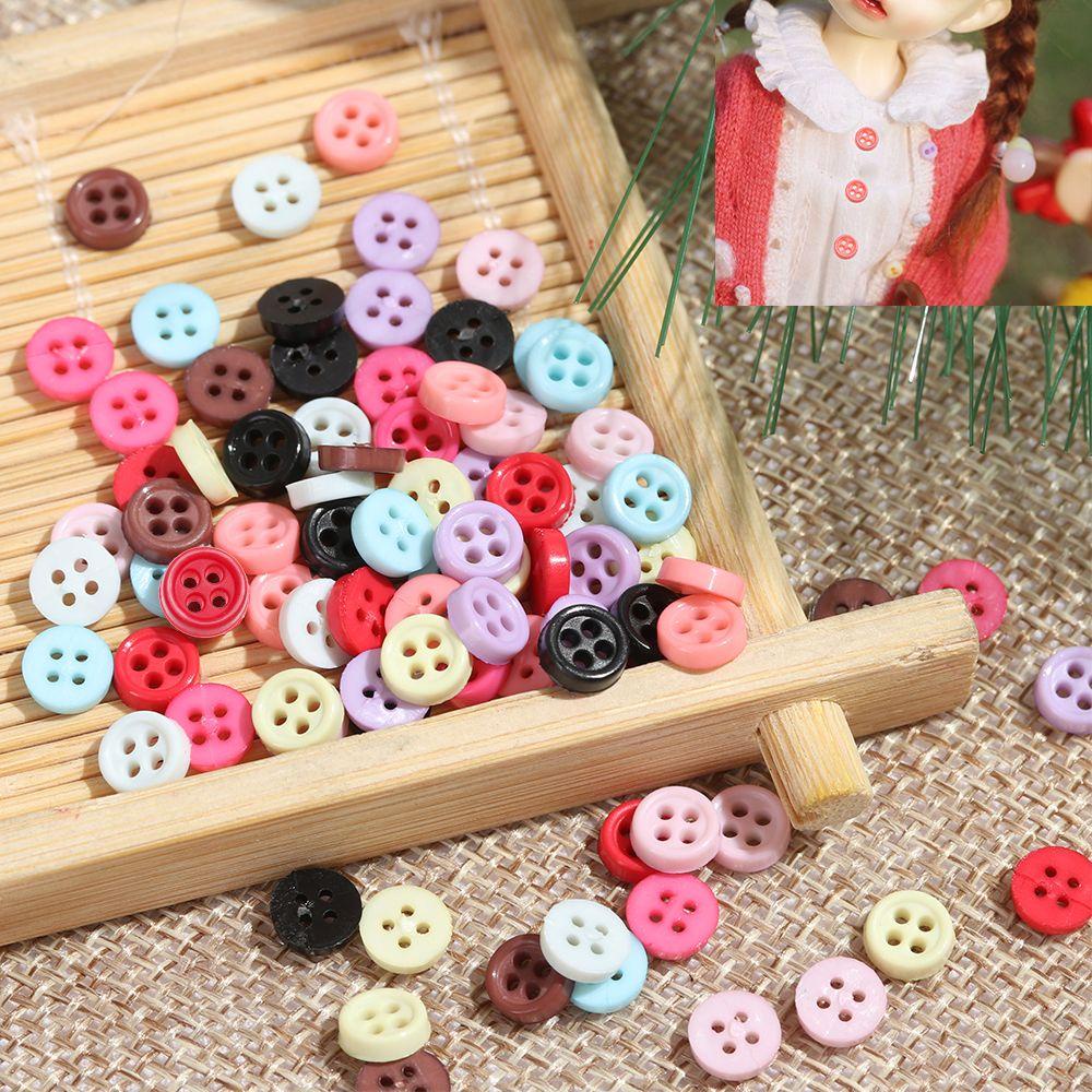 CLEVER Set 10 / 20 / 50 Nút Tròn 4 Lỗ Cho Búp Bê