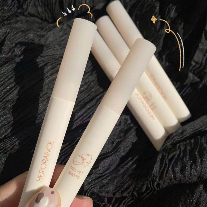 Son Kem Hạt Dẻ HERORANGE Bùn Nhung Matte Lip Glaze - Nội Địa Trung