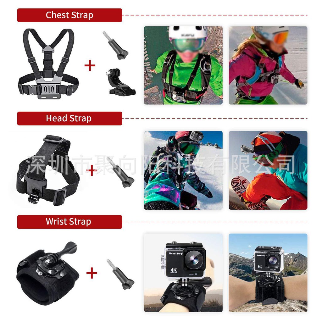 Phụ kiện máy ảnh GoPro HERO8 61 món max 7 6 5 Phần 4 3+ 3 2 1 Đen Bạc SJ4000/SJ5000/SJ6000,cũng cho AKASO / WiMiUS...