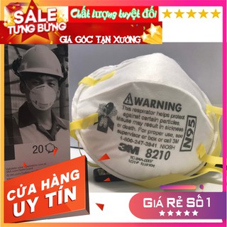 Khẩu trang N95 3M 8210 chống bụi mịn viruss , chống say, chống mùi xăng dầu,thiết kế linh hoạt ôm sát mặt