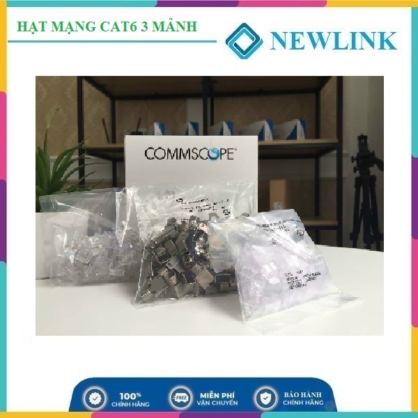Đầu bấm mạng RJ45 cho cáp Cat6/Cat6A chính hãng  AMP/Commscope 6-2111989-3 có CO, CQ