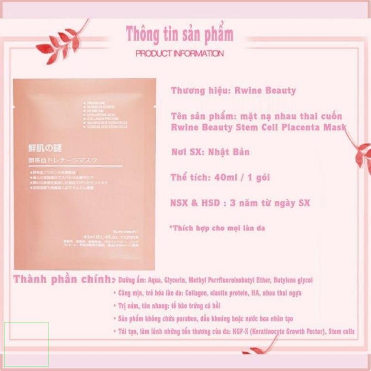 Mặt nạ nhau thai cuống rốn tế bào gốc Nhật Bản HandMade