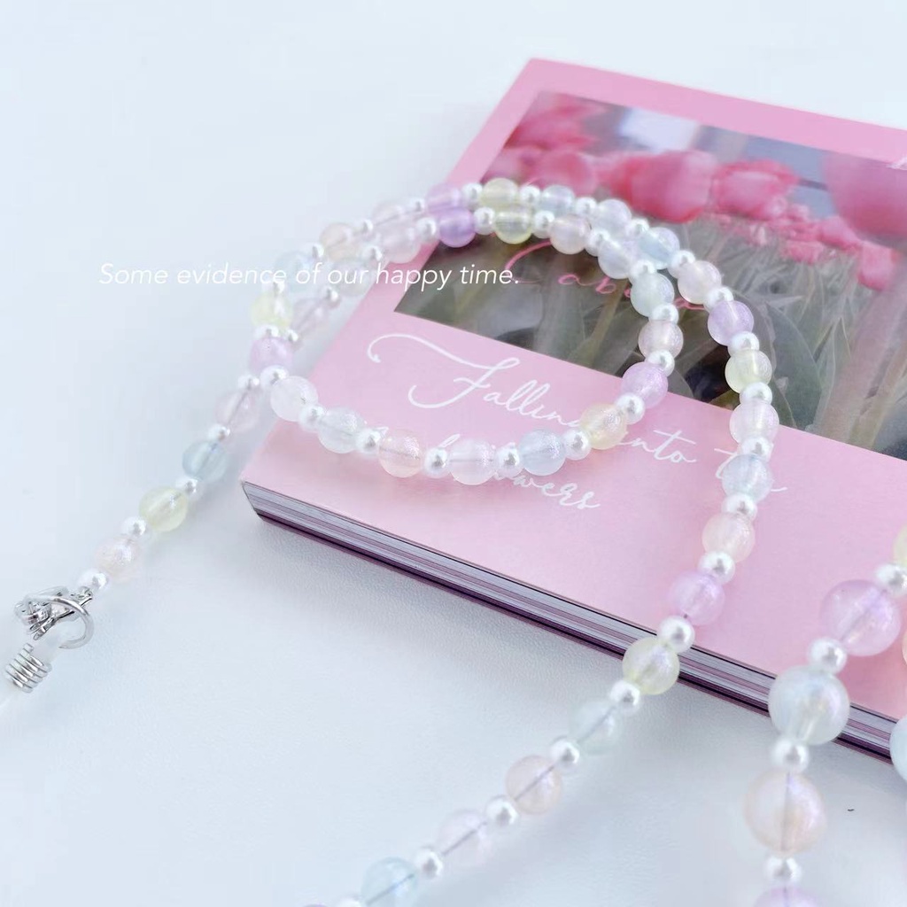 Dây Đeo Mắt Kính Xỏ Hạt Acrylic Màu Macaron Phong Cách Hàn Quốc Mới