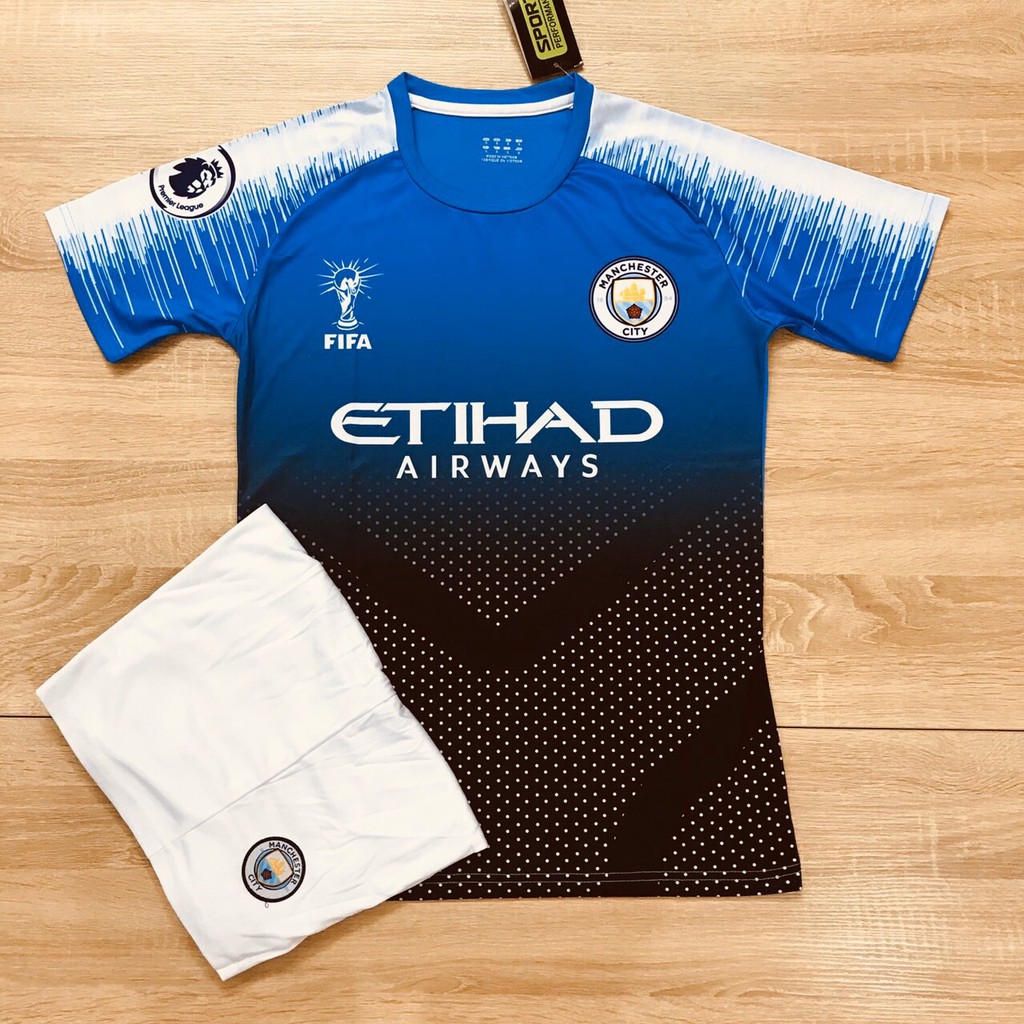 Áo Đá Bóng 🏆 FREESHIP 🎯 Giảm 10k Đơn từ 219k Khi Nhập [NCVV1X] Áo Đấu Man City Màu Xanh Đen