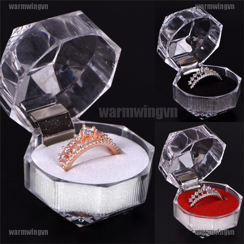 Hộp Đựng Nhẫn Cưới / Đính Hôn Bằng Acrylic Trong Suốt Mới