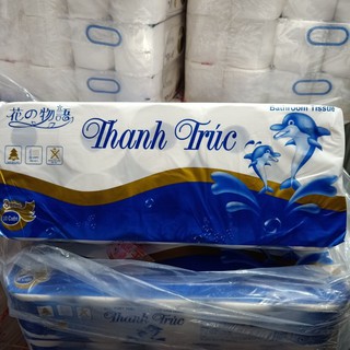 GIẤY VỆ SINH THANH TRÚC CÓ LÕI 10 CUỘN X 3 LỚP
