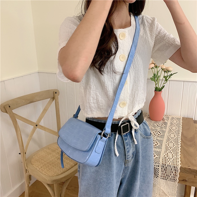 Túi đeo chéo IELGY họa tiết da cá sấu phong cách thời trang cho nữ