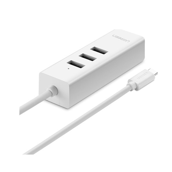 Cáp chuyển USB Type C to Lan + USB HUB Ugreen 20792 (màu trắng)