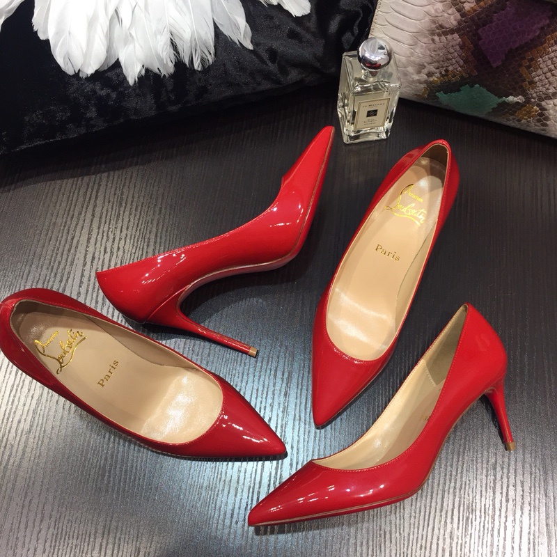 Christian louboutin Giày Cao Gót 10cm / 8cm / 6cm Mũi Nhọn Chất Liệu Da Cừu Mềm Mại Thoải Mái Thời Trang Dành Cho Nữ Size 33-42