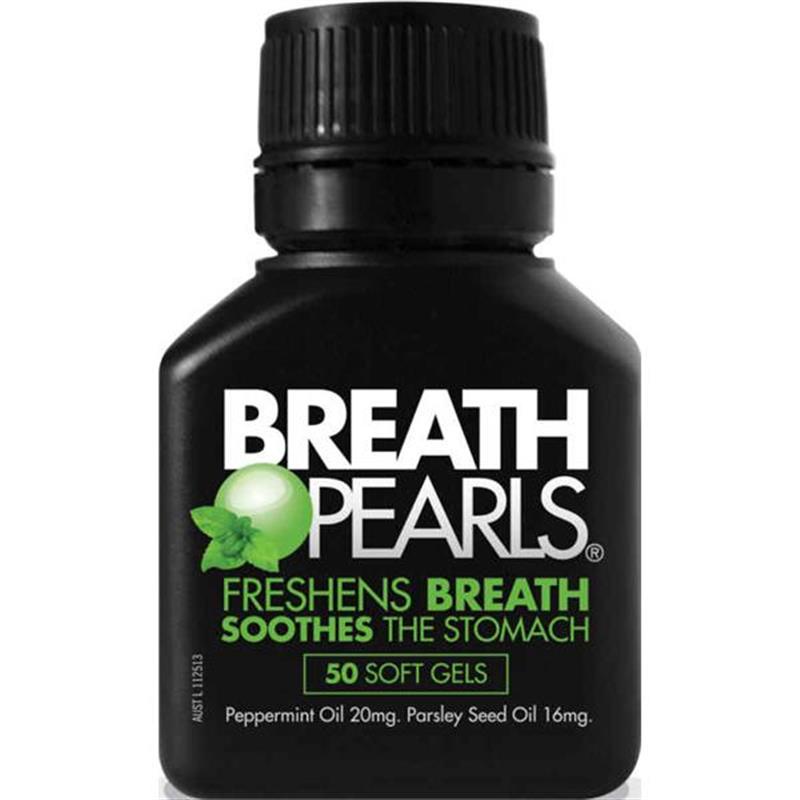 [Hàng chuẩn Úc] Viên uống thơm miệng Breath pearls khử mùi hôi miệng cho hơi thở thơm mát 50 viên của Úc