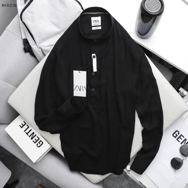 Áo somi đũi dài tay ZR cổ henley | BigBuy360 - bigbuy360.vn