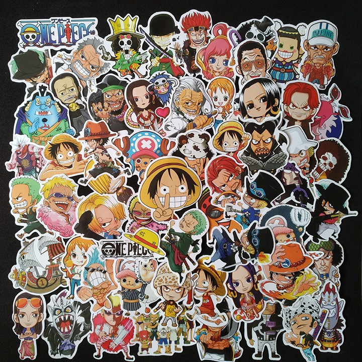 Bộ Sticker dán cao cấp chủ đề ONE PIECE - LUFFY - Dùng dán Xe, dán mũ bảo hiểm, dán Laptop...