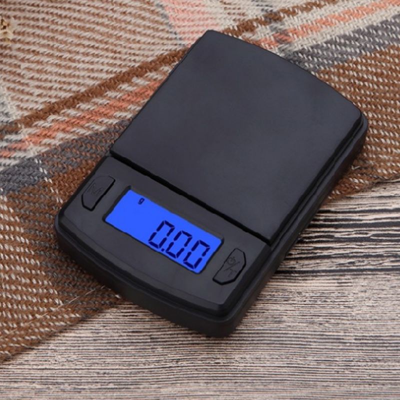Cân điện tử mini 0.1 / 0.01g có đèn nền xanh dương độ chính xác cao chất lượng