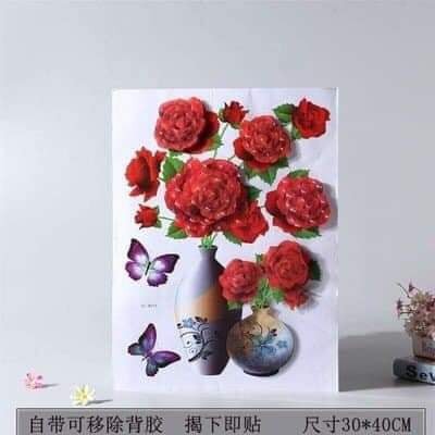 Tranh Dán Tường 3D Hoa Nổi Trang Trí Phòng Khách Room Decor