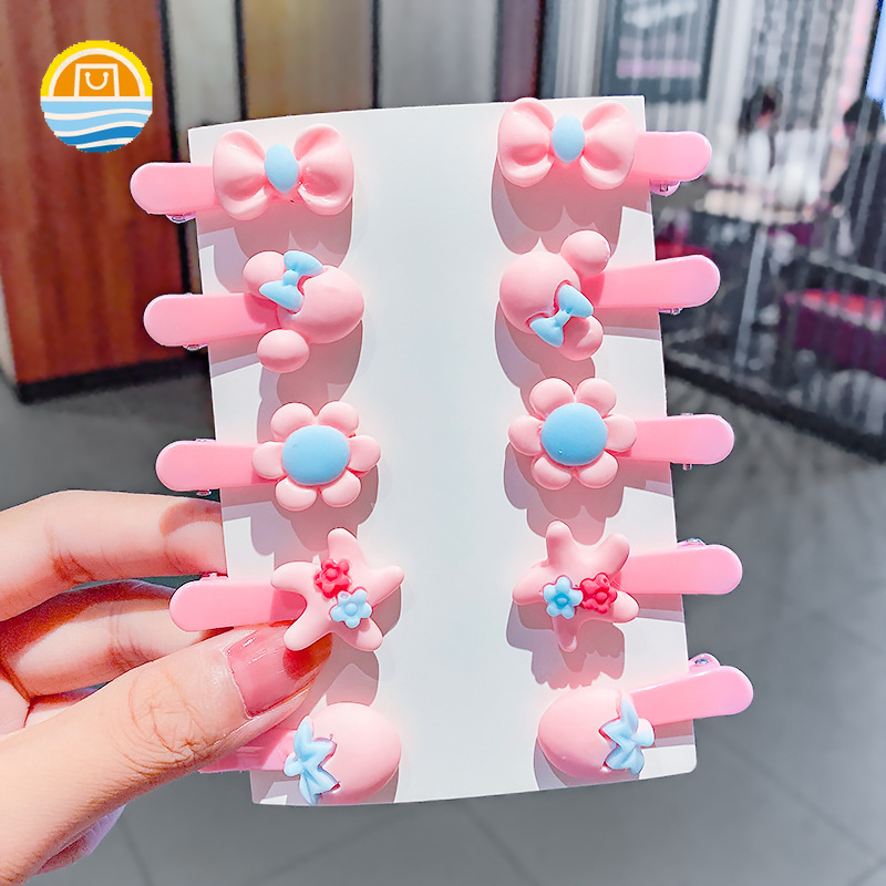 Set kẹp tóc nhựa họa tiết trái cây nhiều màu sắc cho bé Jp2