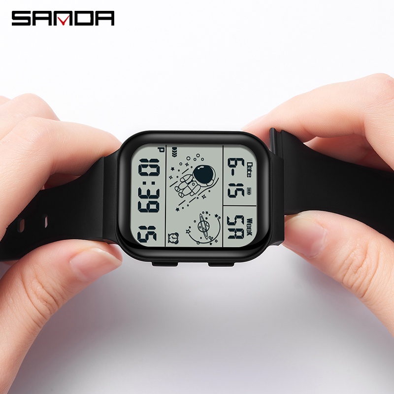 Đồng hồ điện tử thể thao SANDA chống thấm nước có đèn LED dành cho nam 6052-6