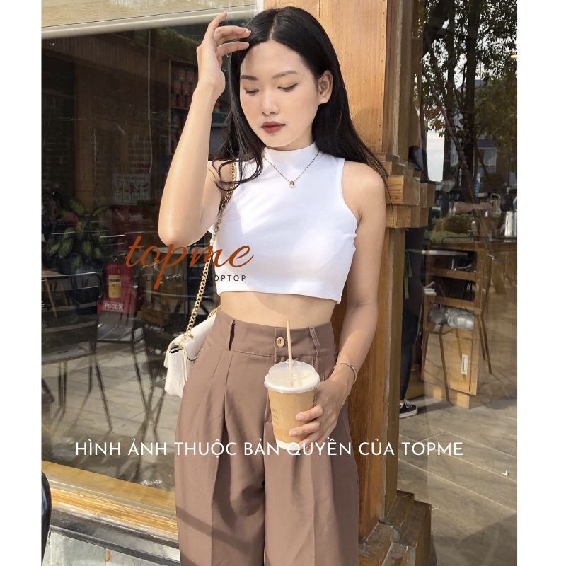 Croptop Cổ Lọ TOPME, Áo Croptop Ôm Body Chất Thun Cao Cấp Dày Mềm - CTCL01