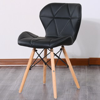 Ghế Eames cánh bướm bọc da chân đan gỗ