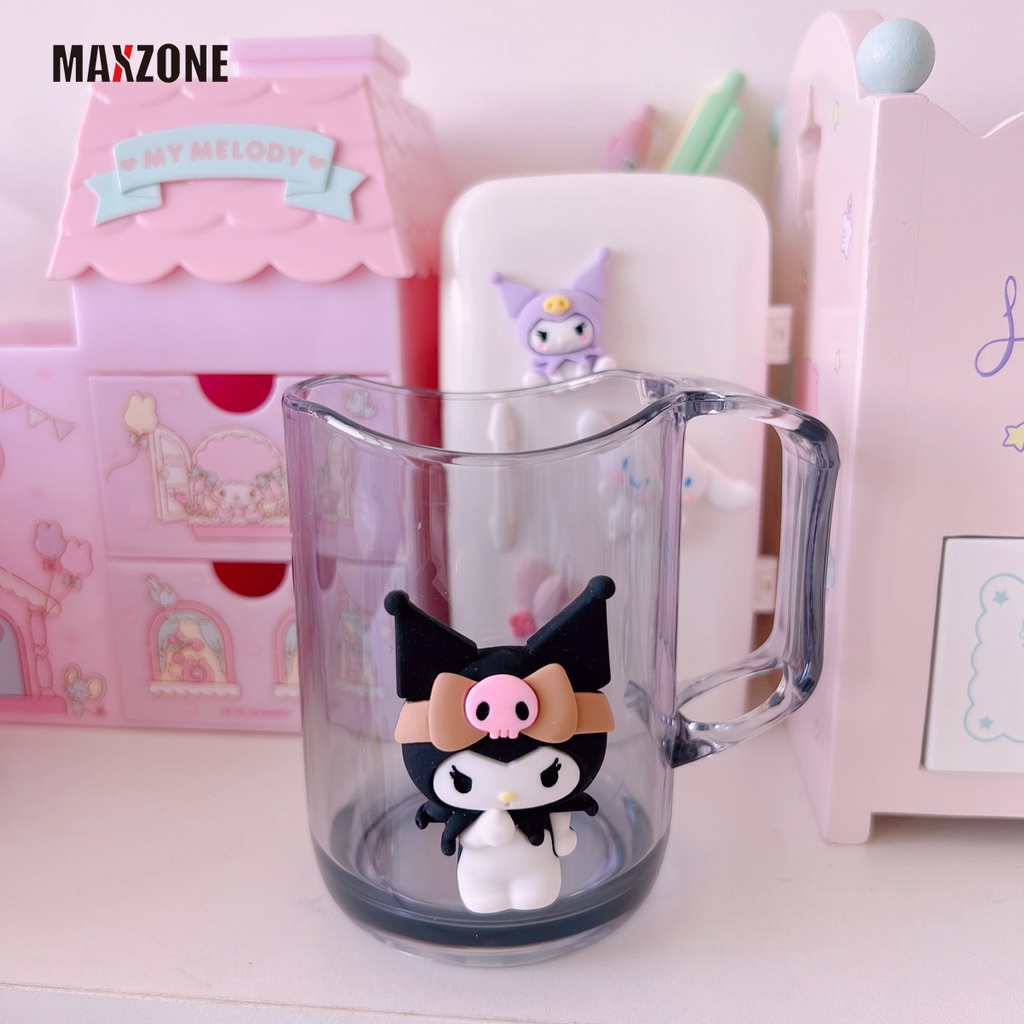 Cốc Súc Miệng Trong Suốt In Hình Kuromi Cinnamoroll My Melody Dễ Thương Cho Cặp Đôi