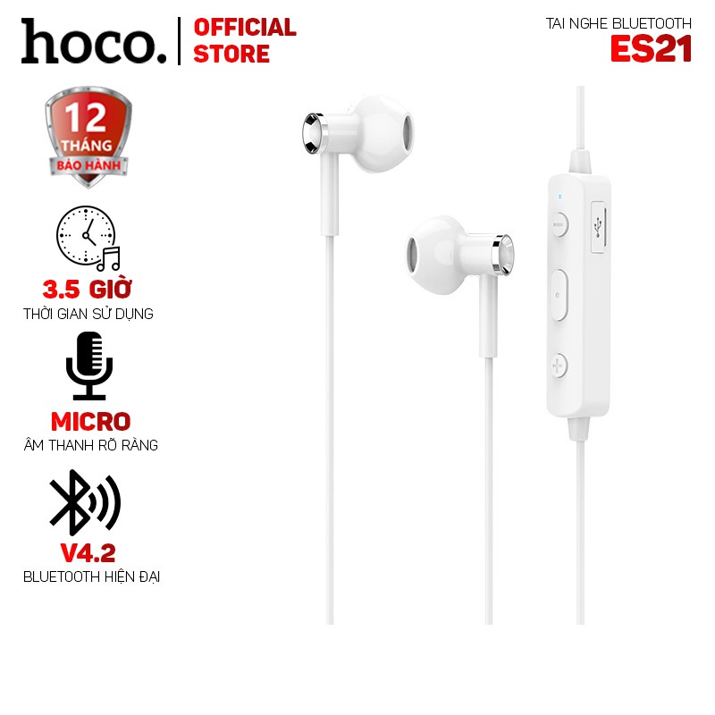 Tai nghe bluetooth Hoco ES21 Plus V4.2 dài 0.6m