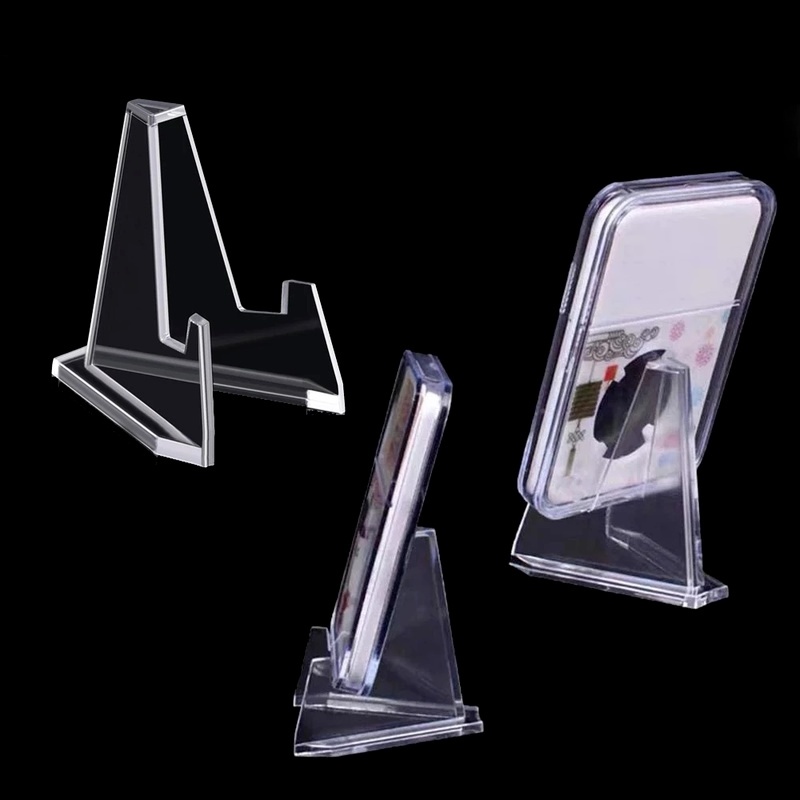 1 Giá Đỡ Tiền Xu / Thẻ Hình Tam Giác Bằng Nhựa Acrylic Trong Suốt Đa Năng