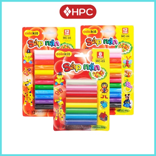 Sáp Nặn Thiên Long hộp 8/12 Màu, Đất Nặn Thủ Công Cho Bé Thỏa Sức Vui Chơi Sáng Tạo - HOÀNG PHÁT STORE