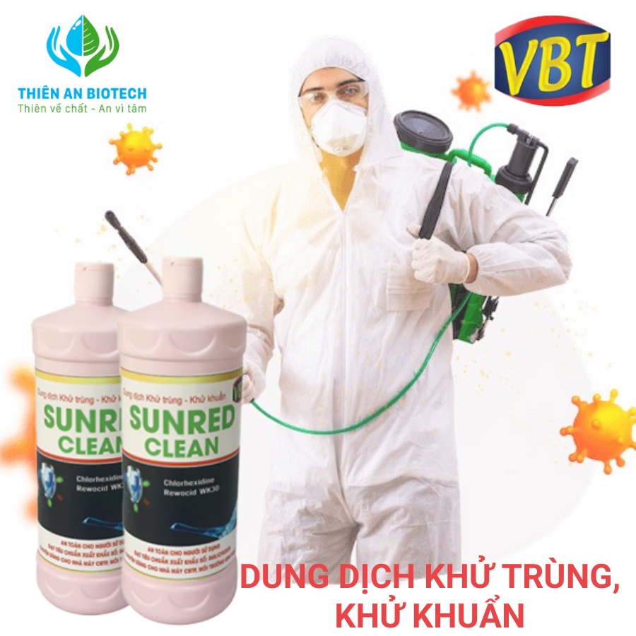 DUNG DỊCH KHỬ TRÙNG, KHỬ KHUẨN SUNRED CLEAN - GIẢI PHÁP CHỐNG DỊCH 1L