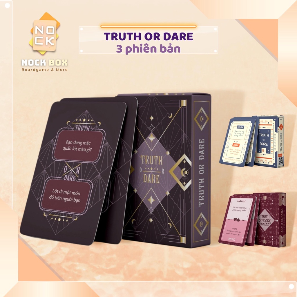 Bộ bài Drinking Game Thật hay Thách "Truth or Dare" 50-56 lá style Tarot cho nhóm bạn, cặp đôi bùng nổ bữa nhậu Nockbox