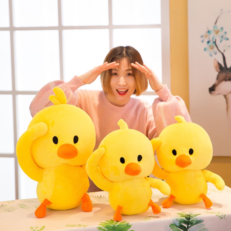 Chú Vịt Nhồi Bông 25cm Màu Vàng Dễ Thương