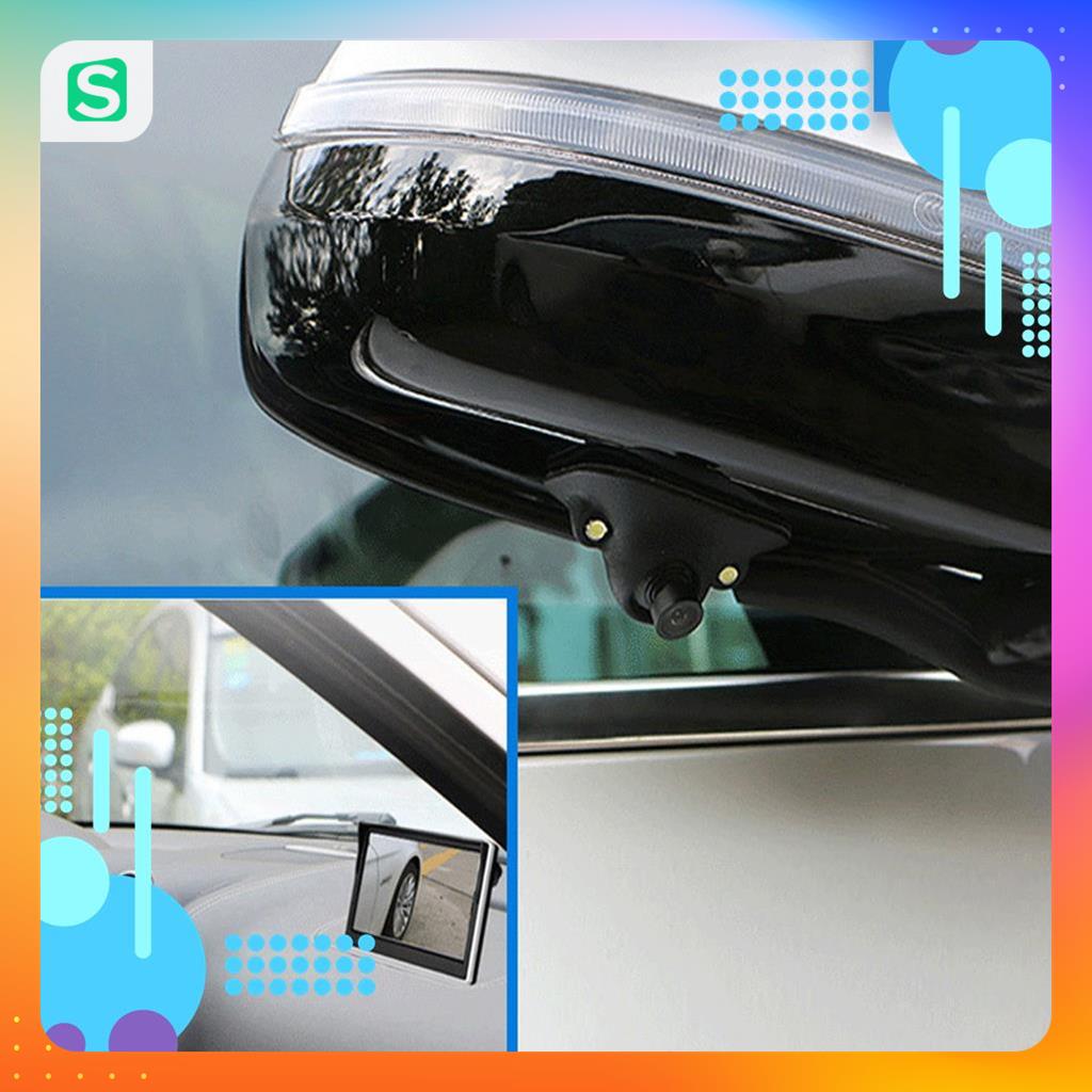 Camera Cặp Lề Ô Tô - ( Combo Màn Hình 4.3 LCD + Camera Căn Lề Không Cần Khoan Gương ) MSP69973 MSP21235