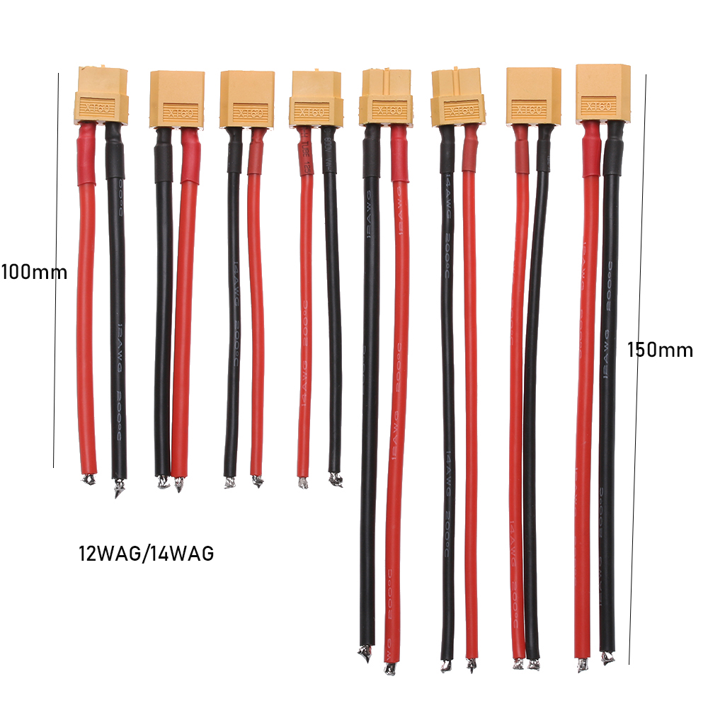 Dây Cáp Nối Mở Rộng Xt60 10cm / 15cm 12 Awg / 14 Awg Chất Lượng Cao
