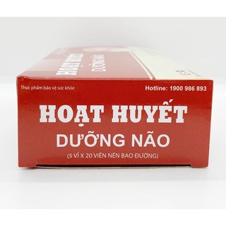 Hoạt Huyết Dưỡng Não giảm đau đầu, hoa mắt, chóng mặt - Hộp 100 viên Hoạt